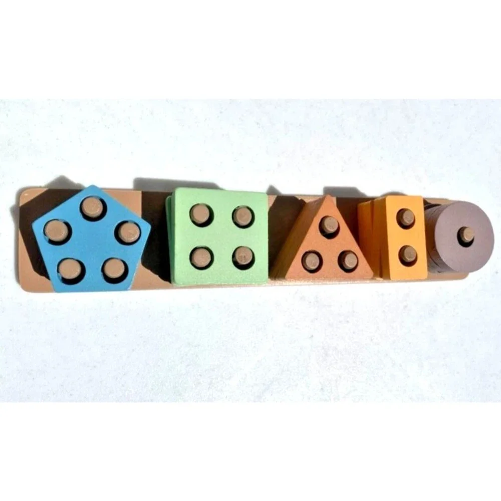 Kekristv Montessori Wooden Shapes Sorting, Stacking, Colors Puzzle Learn Toddler